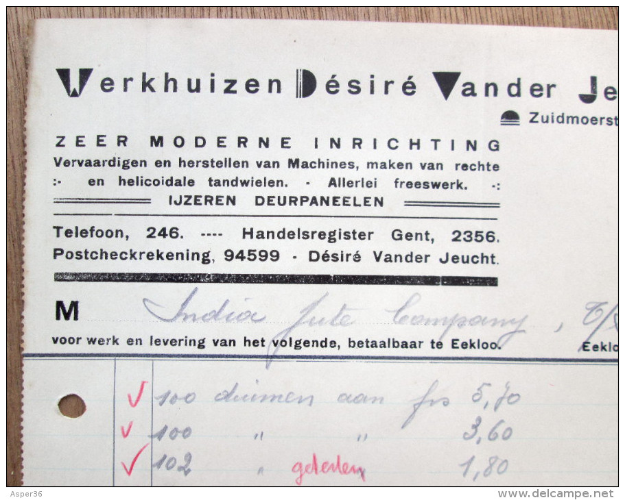 Werhuizen Désiré Vander Jeucht & Zonen, Zuidmoerstraat, Eeklo 1933 - 1900 – 1949