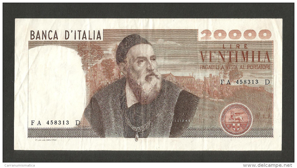 [CC] ITALIA - BANCA D'ITALIA - 20000 Lire TIZIANO (Decr. 21/02/1975 - Firme: Carli / Barbarito) - 20000 Lira