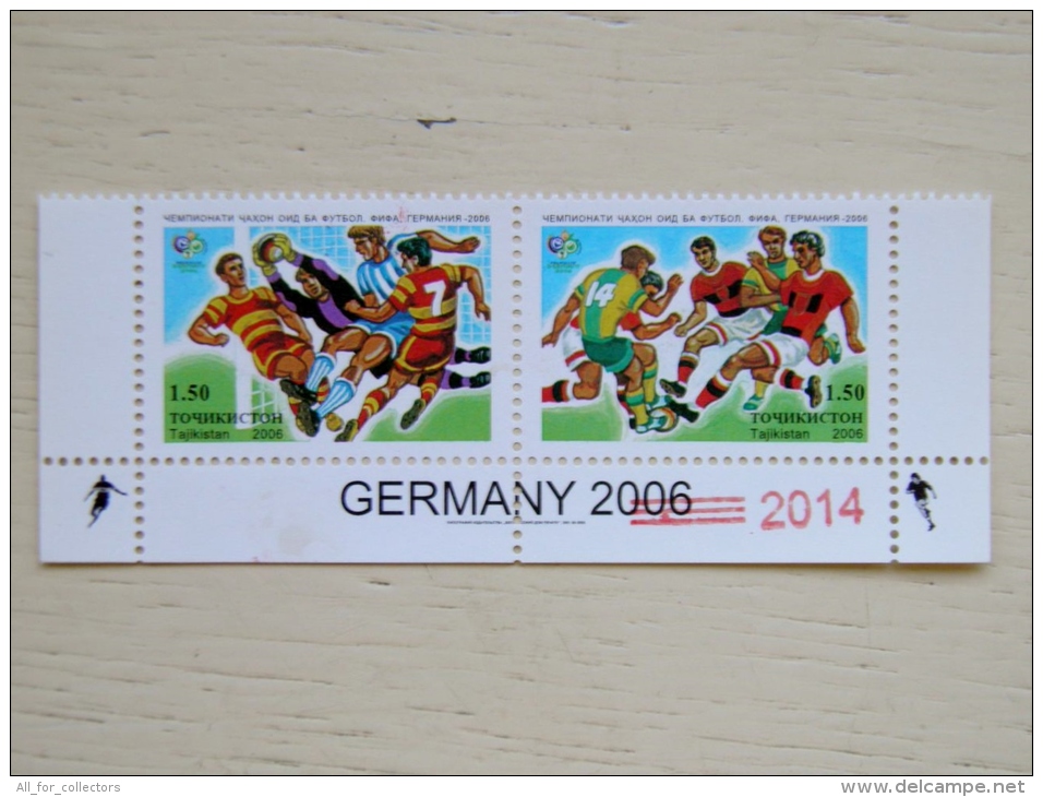 Mint Post Stamps From Tajikistan Sport Football Soccer Fifa World Cup Germany 2006 Overprint 2014 Brazil, Not Complecte - Tadjikistan