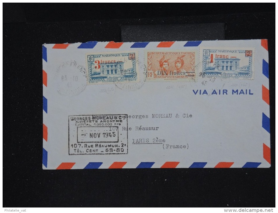 FRANCE - Enveloppe Fort De France Pour Paris En 1945 - Aff. Plaisant - A Voir - Lot P10738 - Lettres & Documents