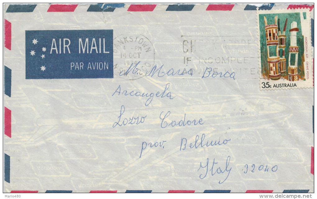 LETTERA  AIR MAIL  FROM SIDNEY  ANNO  1974    (VIAGGIATA) - Storia Postale