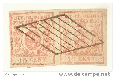 Coppia 15 C. Vermiglio Con Certificato Fotografico Diena - Parma