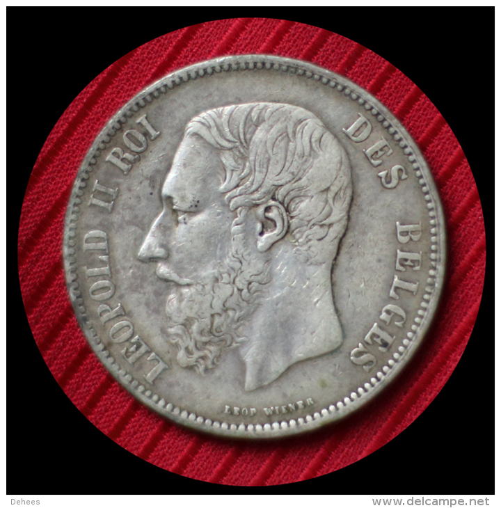 5 Francs Argent Leopold II 1868 - 5 Frank