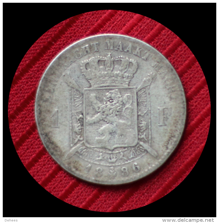 1 Franc Argent Leopold II 1886 - 1 Franc