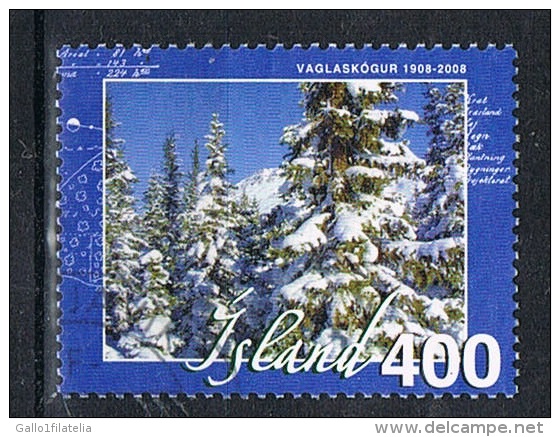 2008 - ISLANDA / ICELAND - CENTENARIO DELLA FORESTA DI VAGLASKOGUR  - USATO / USED - Gebruikt