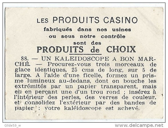 Image Chocolat CASINO - Série Expériences Amusantes - N° 88 - Un Kaléidoscope à Bon Marché - Autres & Non Classés