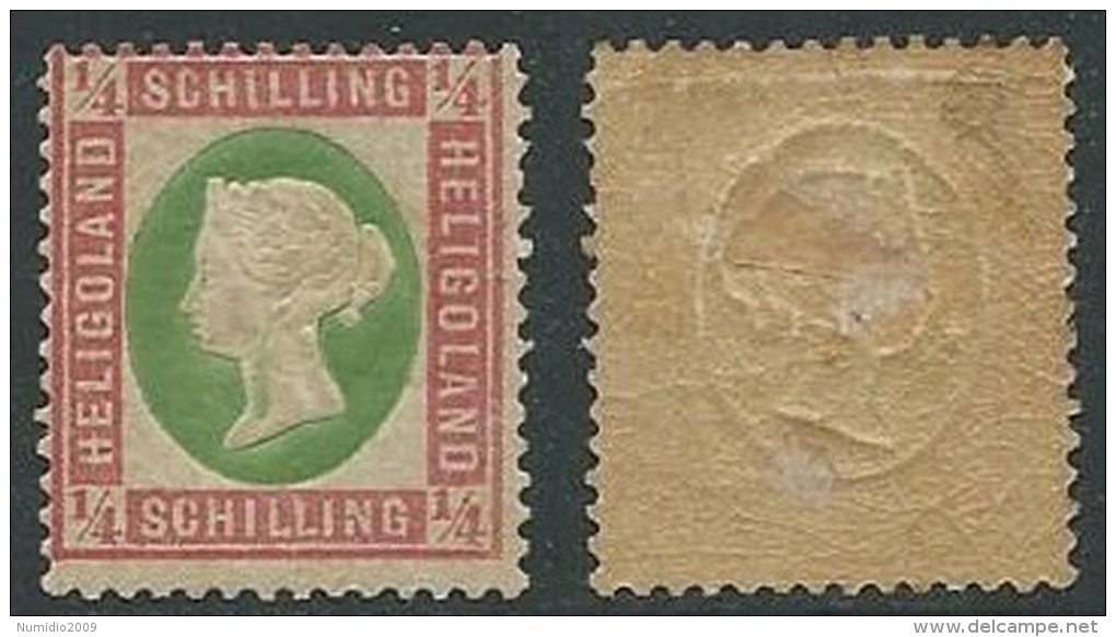 1869-73 GERMANIA ANTICHI STATI HELIGOLAND EFFIGIE 1/4 S MH * - W247 - Heligoland