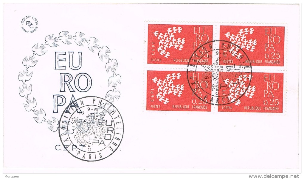 15094. Carta F.D.C. Paris 1961. Theme Europe - 1960-1969