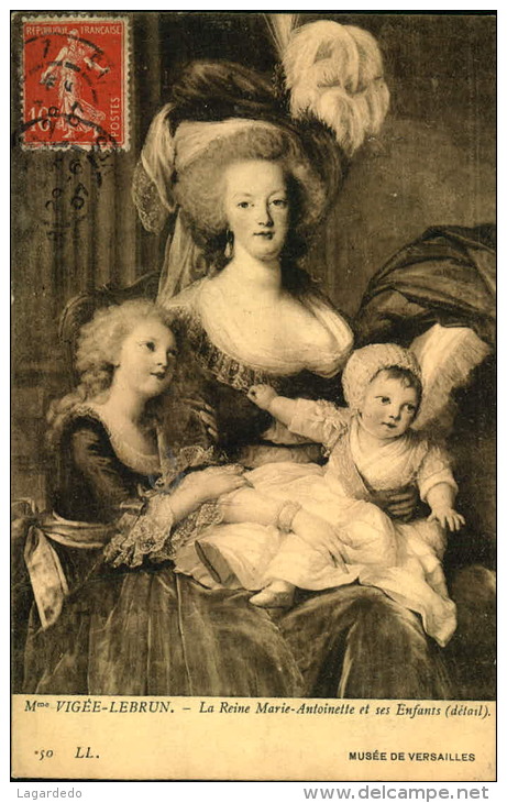 VIGEE LEBRUN MARIE ANTOINETTE ET SES ENFANTS - Peintures & Tableaux