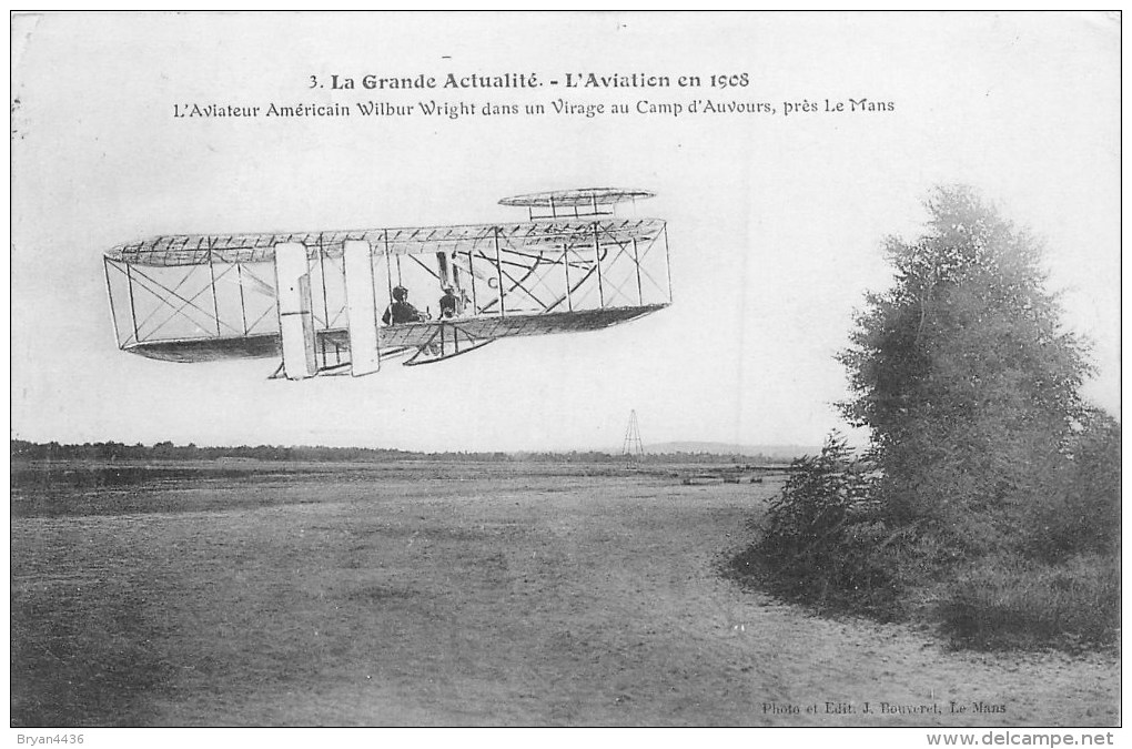 L'AVIATEUR AMERICAIN Wilbur WRIGHT - THEMES; AVION, AVIATION En 1908, PILOTE - CPA Voir 2 Scans. - Aviatori