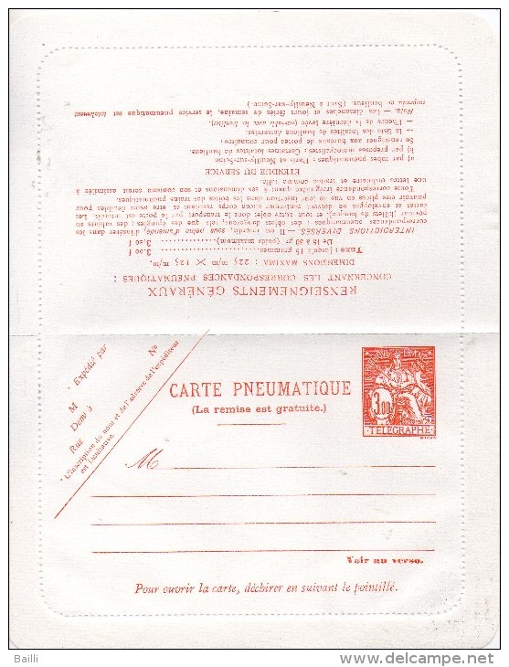 FRANCE ENTIER CARTE PNEUMATIQUE 3F ROUGE TYPE CHAPLAIN - Pneumatici