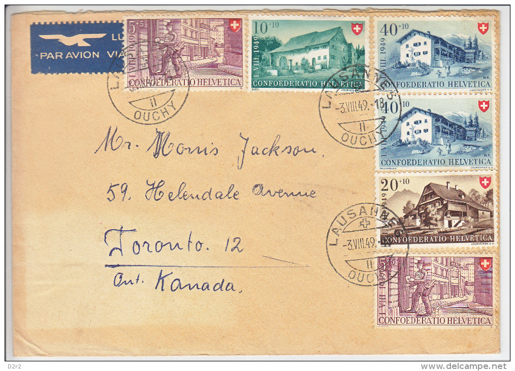 LETTRE PAR AVION  POUR "TORONTO CANADA - 1949 - PP - - Briefe U. Dokumente