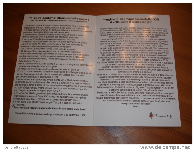 Cm.21,5 X 14,5 - IL VOLTO SANTO Di MANOPELLO / Pellegrinaggio S.S.Papa BENEDETTO XVI° - 1 Settembre 2006 - Opuscolo - Religione & Esoterismo