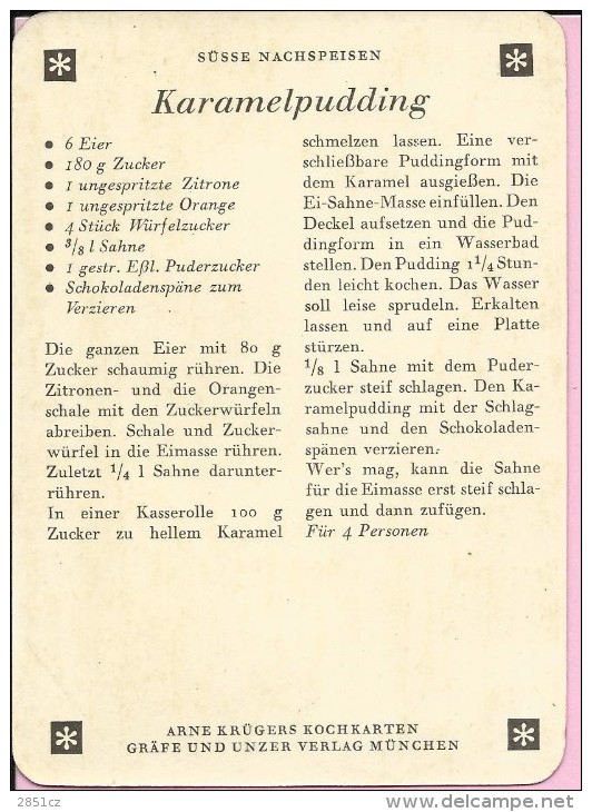 Kochkarte / Cooking Card , Anne Kruger, Germany - Recepten