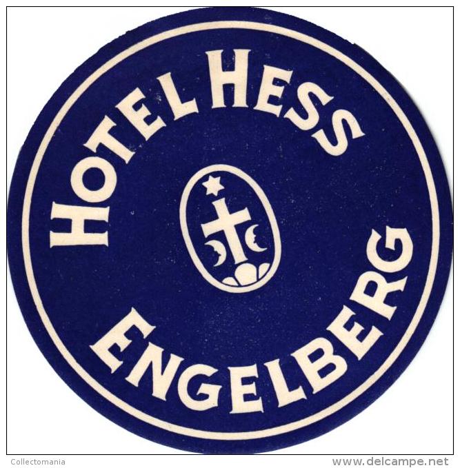 26 HOTEL LABELS SCHWEIZ SUISSE SWITSERLAND CHUR LUCERNE CRANS WEGGIS ANDERMATT WENGEN ENGELBERG VALAIS FRIBOURG