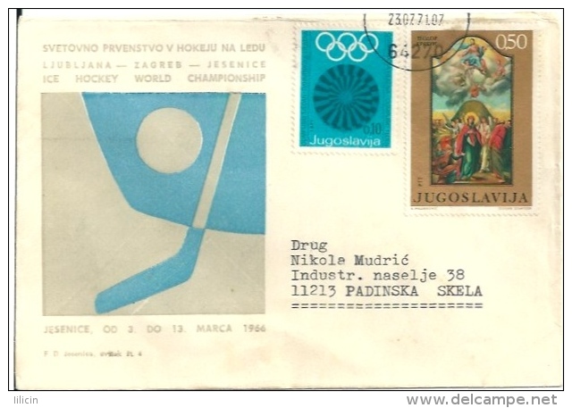 Letter FI000002 - Slovenija (Slovenia) Jesenice Ice Hockey World Championship 1966-03-03 - Hockey (Ice)