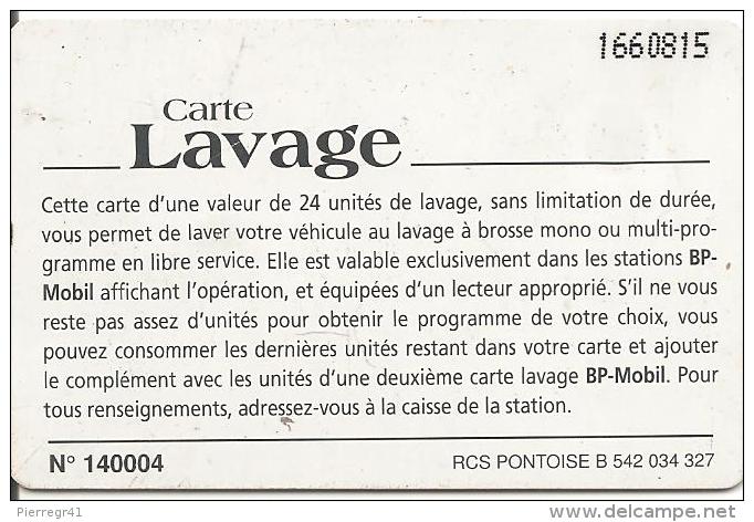 CARTE-PUCE-SO3--LAVAGE-BP -MOBIL-24-UNITES-V° N°en Haut Coté Droit-V° Sans Code Barres En Haut-TB E-RARE - Colada De Coche