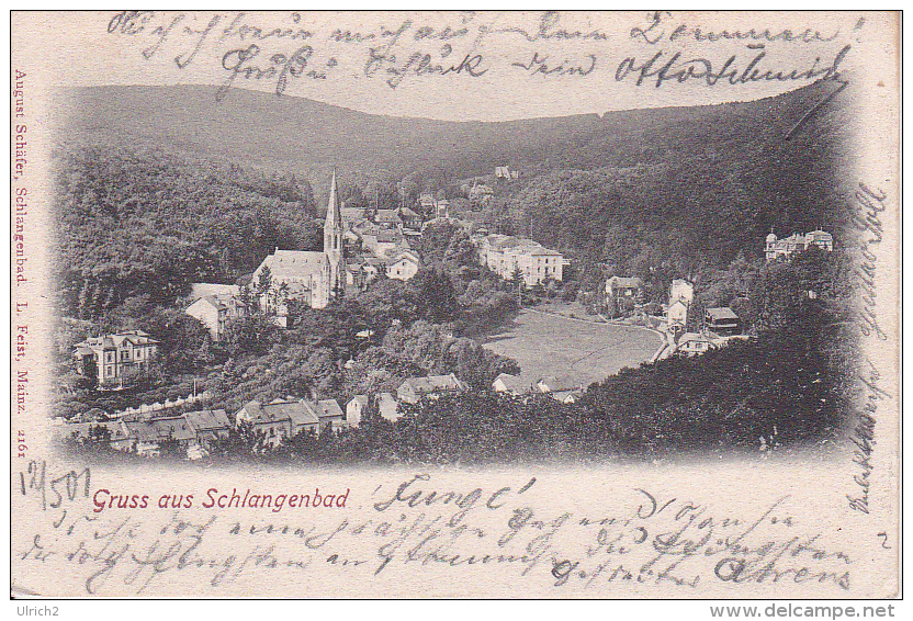 AK Gruss Aus Schlangenbad - 1901  (18876) - Schlangenbad