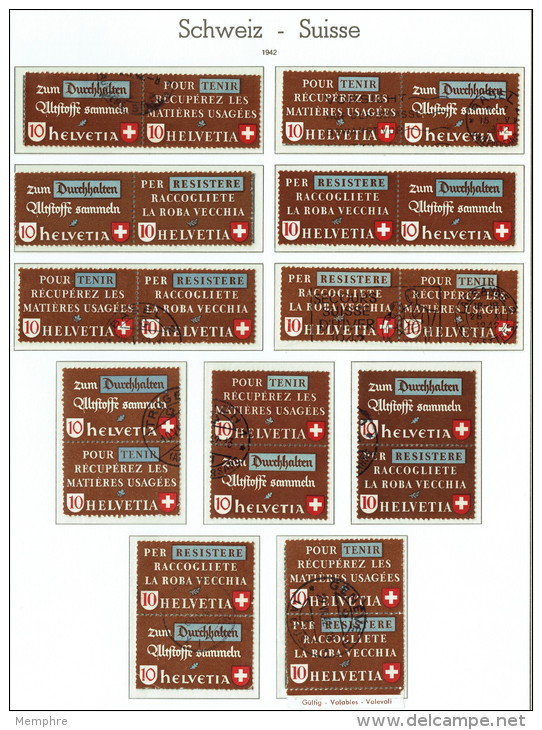 1942  Récupération  - Altstoffverwertung  Série Complète De 25 Bandes  Se-tenant * Et Oblitérées - Se-Tenant