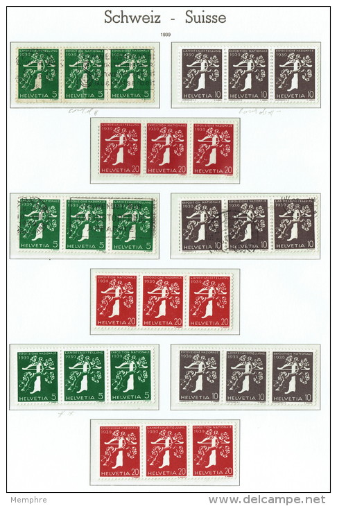 1939  Exposition Nationale  Landesausstellung  Série Complète De 18 Bandes  Se-tenant *, **, (*) Et Oblitérées - Se-Tenant