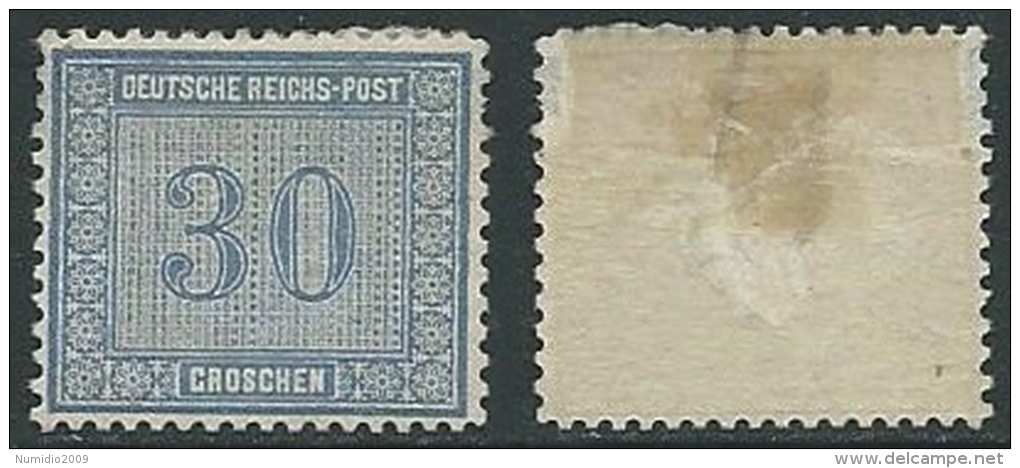 1872 GERMANIA IMPERO ALTI VALORI 30 G MH * - G41 - Unused Stamps