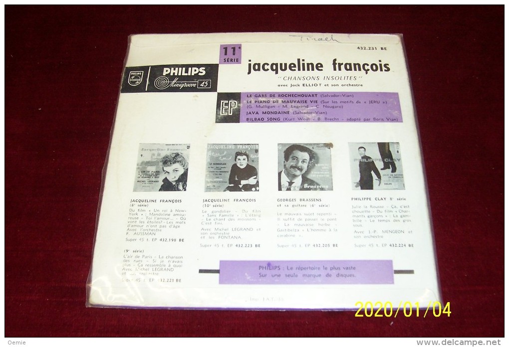 JACQUELINE   FRANCOIS °  LE GARS DE ROCHECHOUART    Ref  432  231 - Colecciones Completas