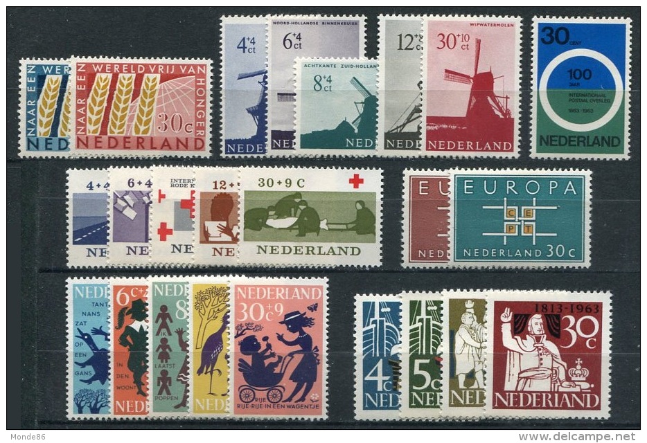 PAYS-BAS - Année Complète 1963 ** - TB - Komplette Jahrgänge