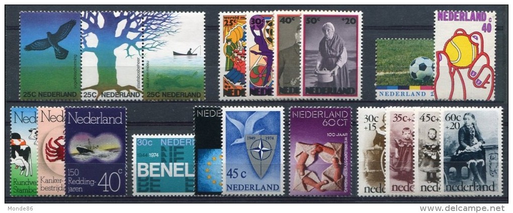 PAYS-BAS - Année Complète 1974 ** - TB - Volledig Jaar