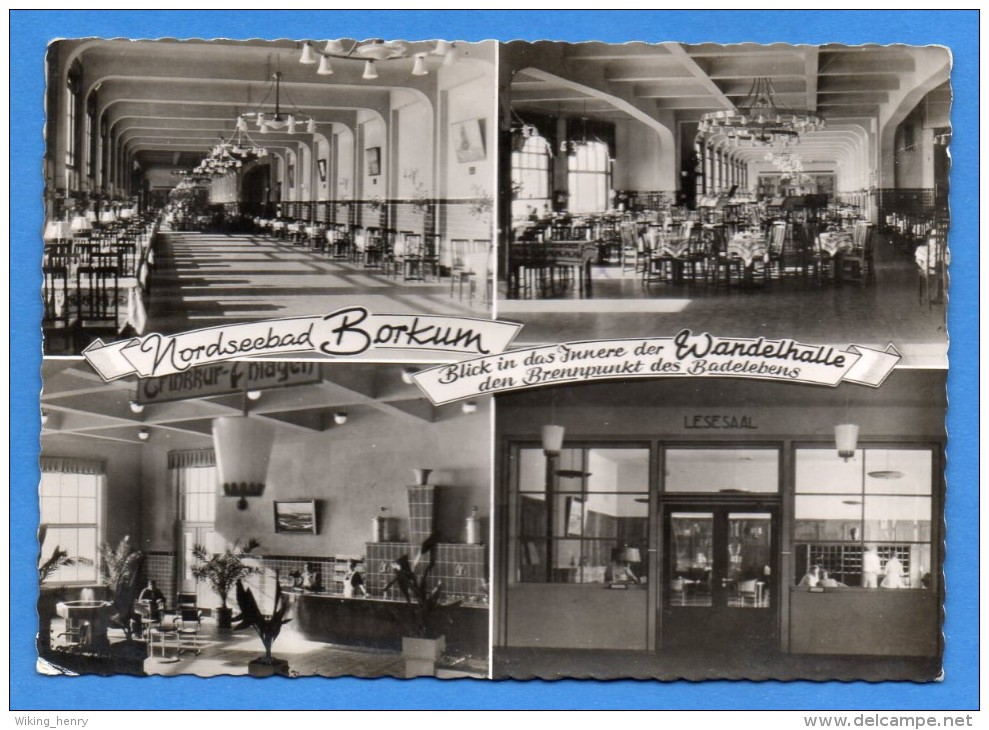 Borkum - S/w Blick In Das Innere Der Wandelhalle - Borkum