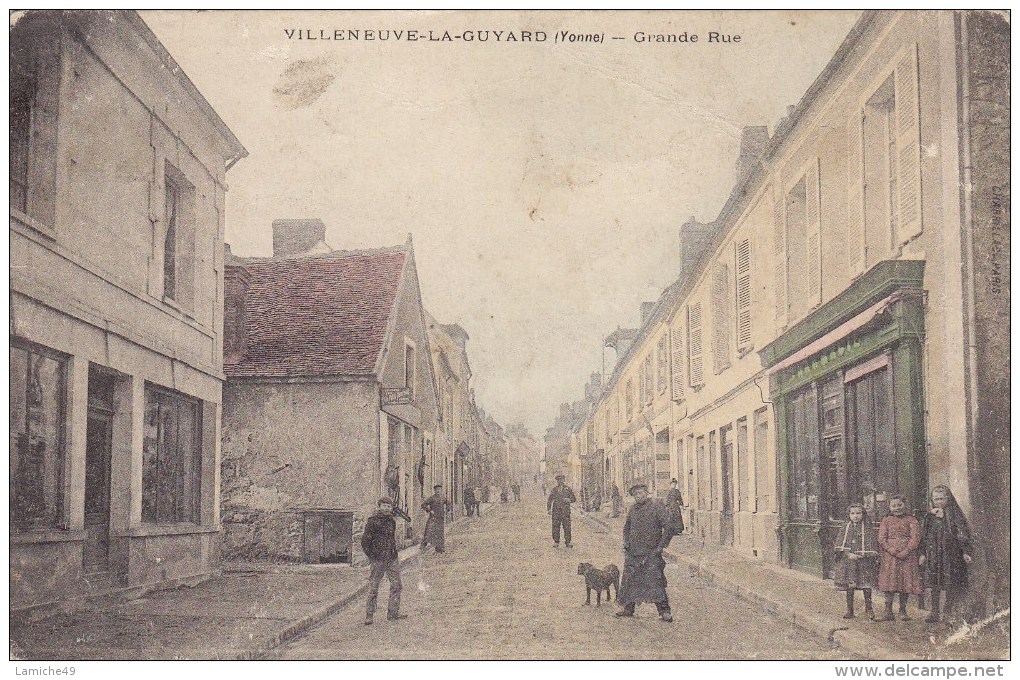 VILLENEUVE LA GUYARD ( Yonne) Grande Rue ( Pharmacie ) Circulée 1905 - Villeneuve-la-Guyard