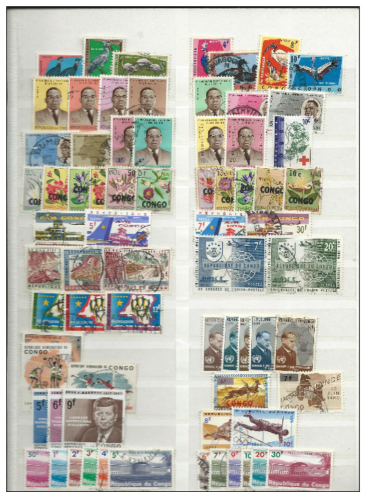 République Du Congo.Petit Lot De Timbres .Etats Différents.Environ 70 Timbres. - Autres & Non Classés