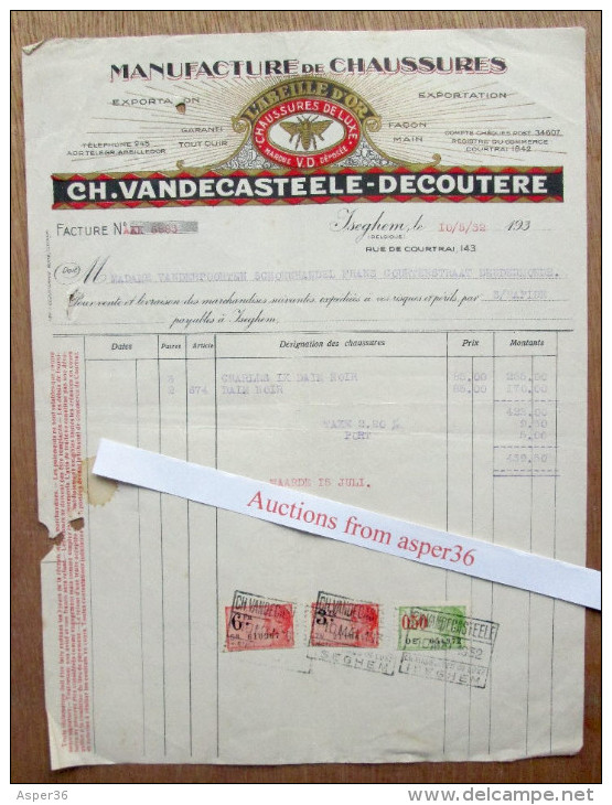 Manuf De Chaussures Ch. Vandecasteele-Decoutere, Kortrijkstraat, Izegem 1932 - 1900 – 1949