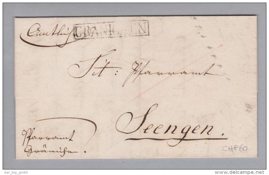 Heimat AG Gränichen 1854-06-09 Lang-O I.Kasten BOM >Seengen - ...-1845 Prephilately