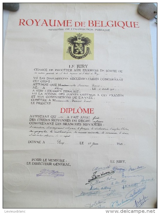 Royaume De Belgique / Ministére De L'Instruction Publique/Diplome D'Etudes Moyennes Du Degré/1953    DIP28 - Diplome Und Schulzeugnisse