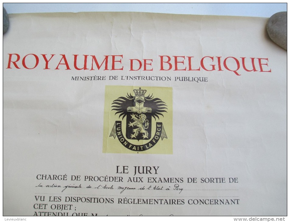 Royaume De Belgique / Ministére De L'Instruction Publique/Diplome D'Etudes Moyennes Du Degré/1953    DIP28 - Diplome Und Schulzeugnisse