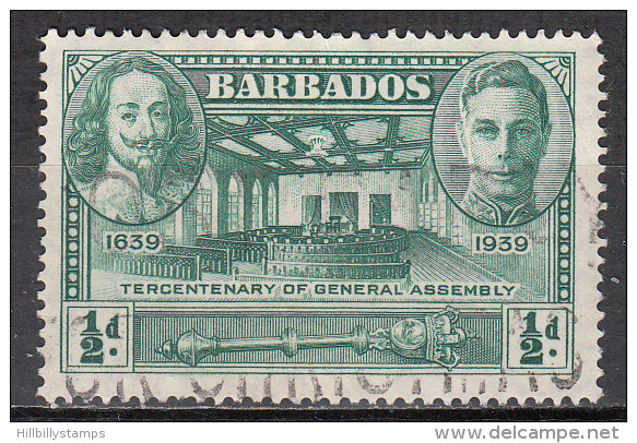 Barbados   Scott No.  202    Used   Year  1939 - Barbados (1966-...)