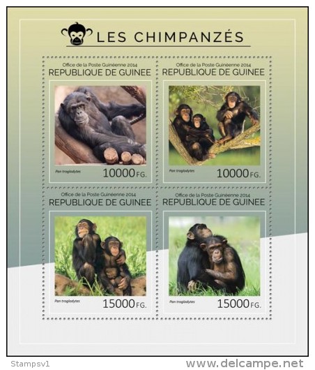 Guinea. 2014 Chimpanzees. (406a) - Chimpanzés