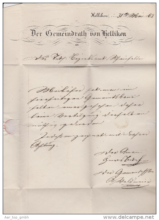 Heimat AG Helliken (Hellikon) 1863-05-31 Amtlich BOM Nach Rheinfelden - ...-1845 Préphilatélie