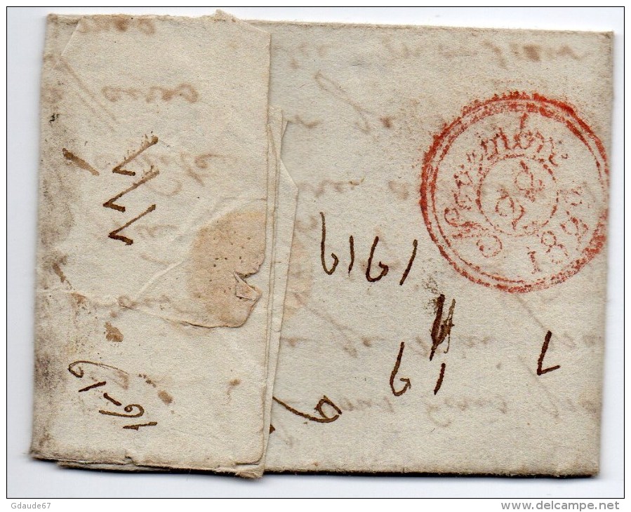 1829 - LETTRE De GAND Pour PARIS Avec CACHET D'ENTREE PAYS BAS Par LILLE - 1815-1830 (Periodo Holandes)