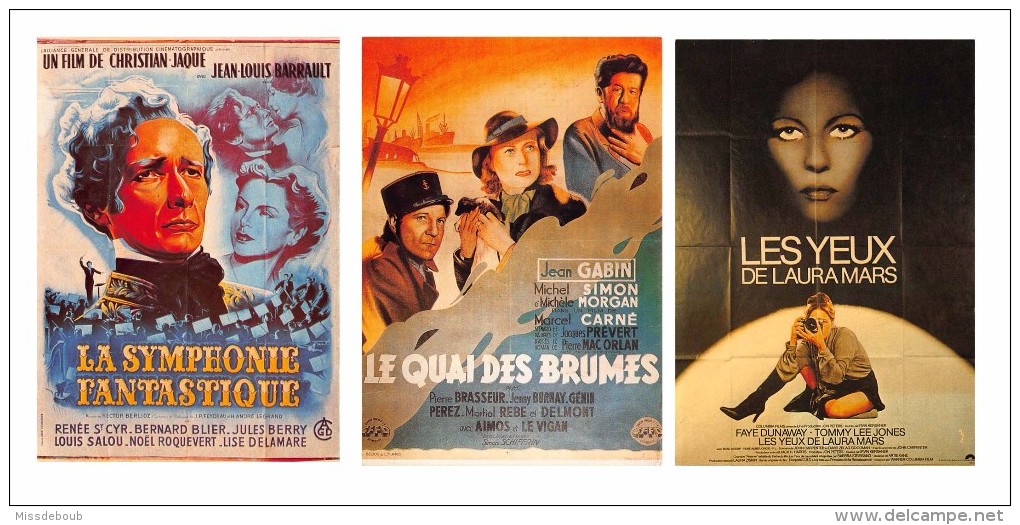 Lot 3 CPM Films Cinema N°4 -  BARRAULT MORGAN GABIN SIMON DUNAWAY  - Dos Vierge - Voir Les Scans - Autres & Non Classés