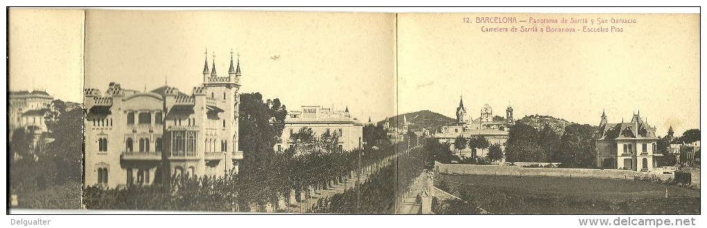 (54x8.5cm) Barcelona - Panorama De Sarriá Y San Gervacio - Carretera De Sarriá A Bonanova - Escuelas Pias - Barcelona