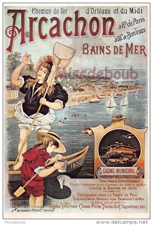 Chemin De Fer D´ORLEANS Et Du MIDI - ARCACHON - Pub Affiche - Ecrite  - Voir Les Scans - Ouvrages D'Art