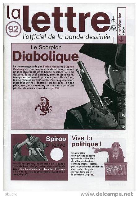 La Lettre - Numéro 92 - Novembre Décembre 2006 - Le Scorpion Diabolique - Marini - Lettre De Dargaud, La