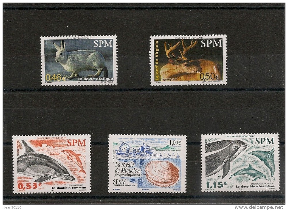 Saint Pierre Et Miquelon Années 2002/2007  Faune N° 782-799-843/844-884-** - Unused Stamps