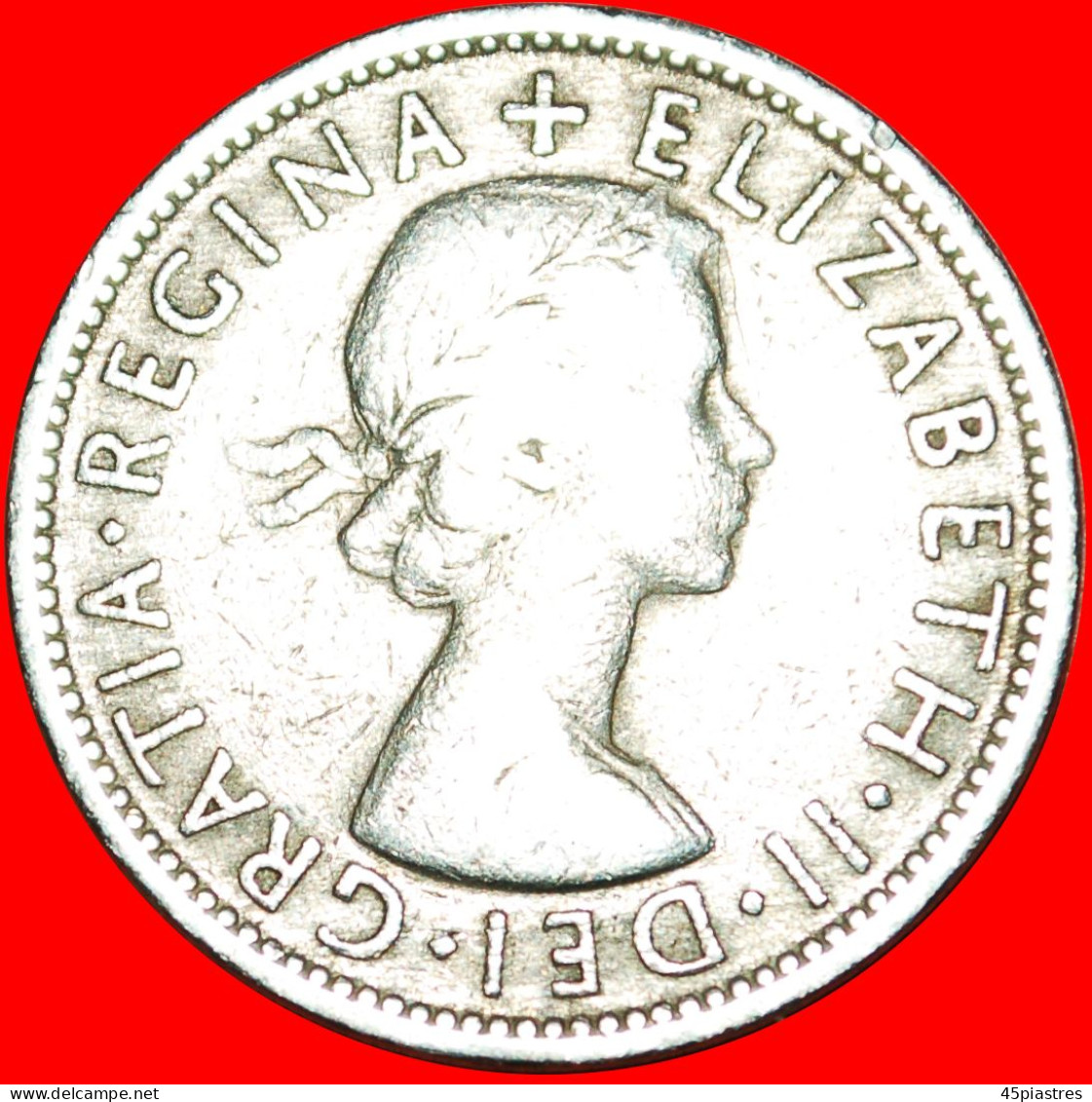 * TUDOR ROSE (1954-1970): GREAT BRITAIN 2 SHILLINGS FLORIN 1955! ELIZABETH II (1953-2022)! LOW START NO RESERVE! - J. 1 Florin / 2 Schillings