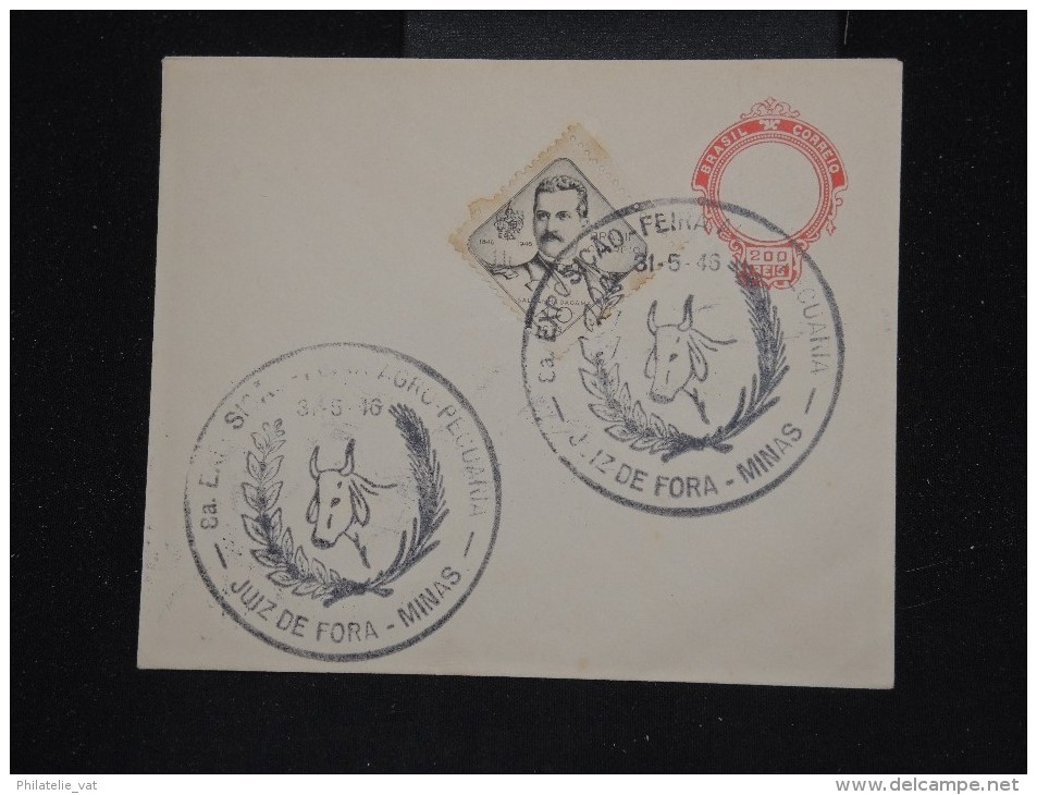 BRESIL - Entier Postal Avec Jolie Obl. De La Foire De Minas En 1945 - Lot P10810 - Postal Stationery