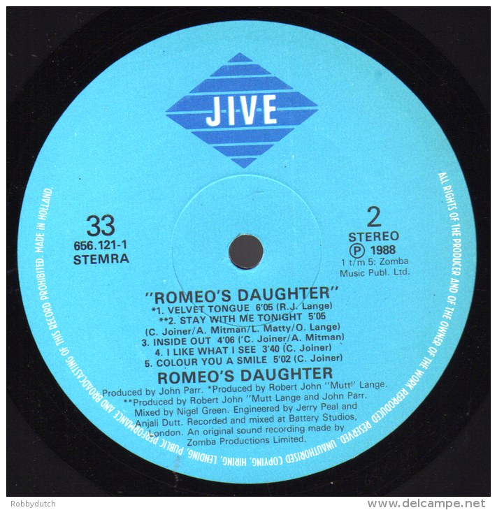 * LP *  ROMEO'S DAUGHTER - SAME (Holland 1988 EX!!!) - Rock