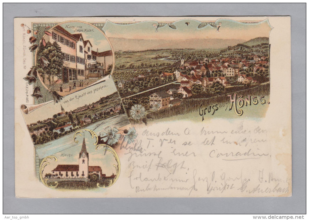 AK ZHs Zürich Höngg 1898-10-30 Litho C.Künzli #1065 - Höngg