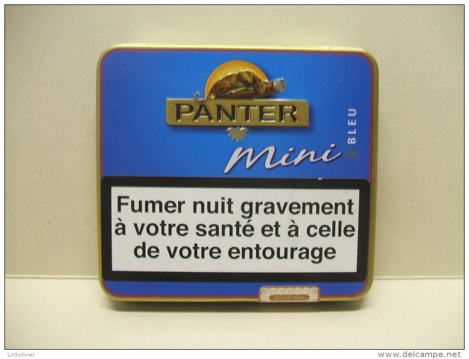 BOITE Métal Vide PANTER MINI Bleu (20 Cigares) - Étuis à Cigares