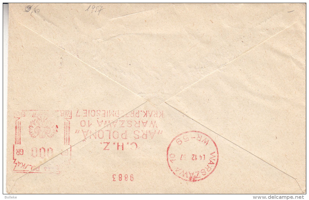 Pologne - Lettre De 1957 - Oblitération Warsawa - Lettres & Documents